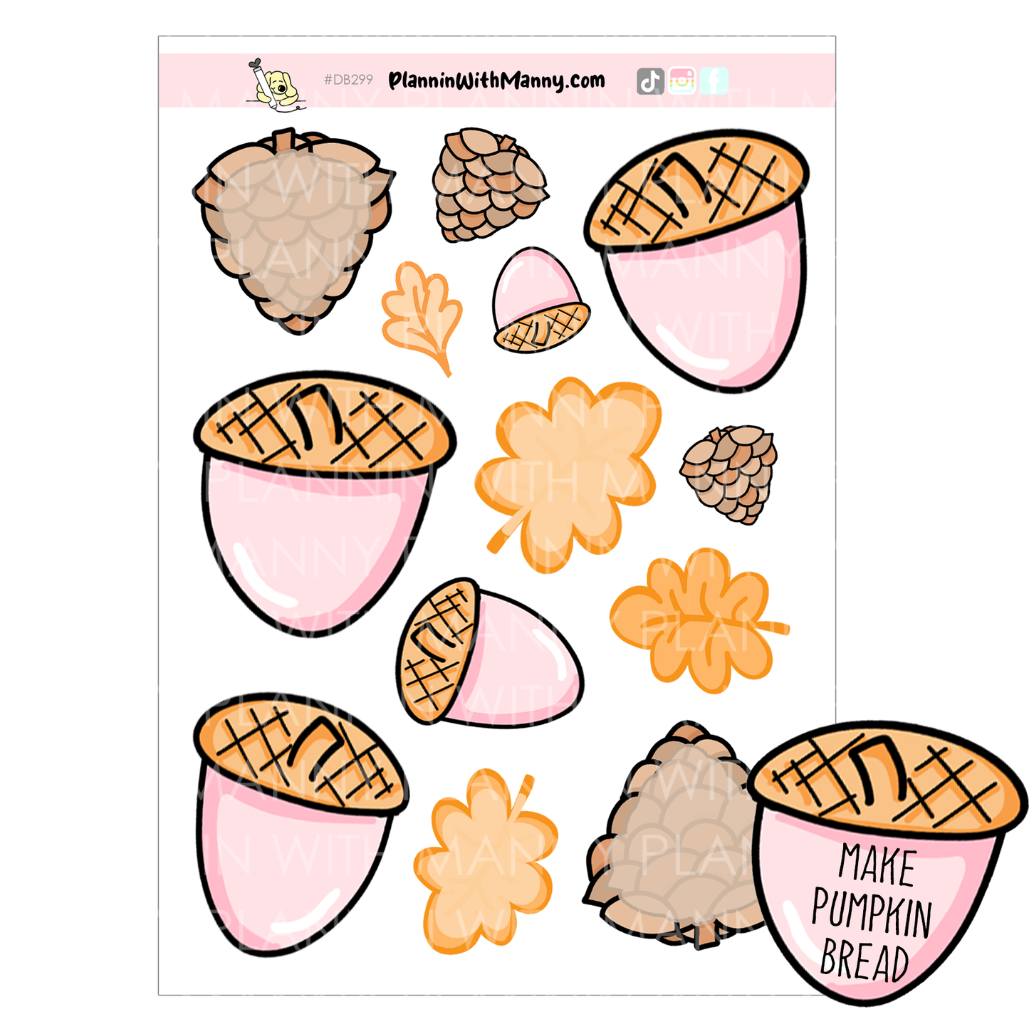 DB299 Acorn Write In Stickers