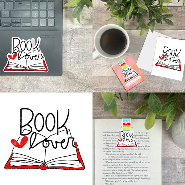 Book Lover... Vinyl Sticker, Magnetic Bookmark, & Notecard MB53
