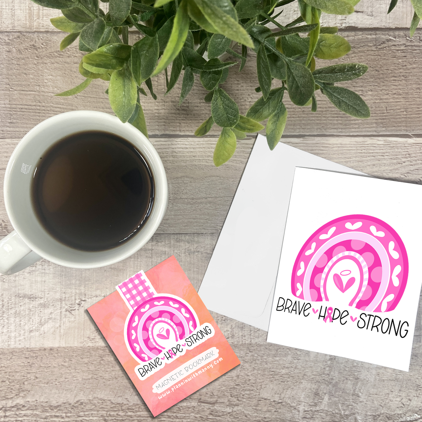 Breast Cancer Awareness Rainbow... Vinyl Sticker, Magnetic Bookmark, & Notecard MB37