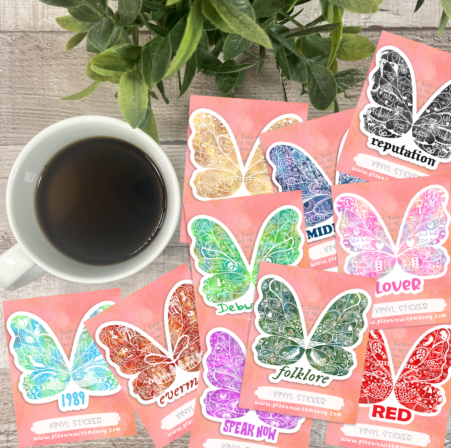 Assorted Swiftie Butterfly Vinyl Stickers