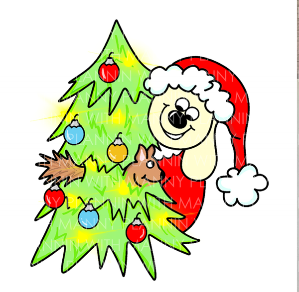 Griswalds Squirrel Christmas Tree... Vinyl Sticker, Magnetic Bookmark, & Notecard MB63