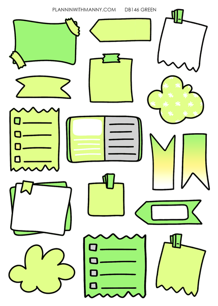 DB146 Assorted Doodle Note Sticker Sheets
