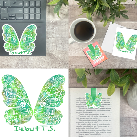 Debut Era Butterfly Vinyl Sticker, Bookmark, and Notecard Options MB139