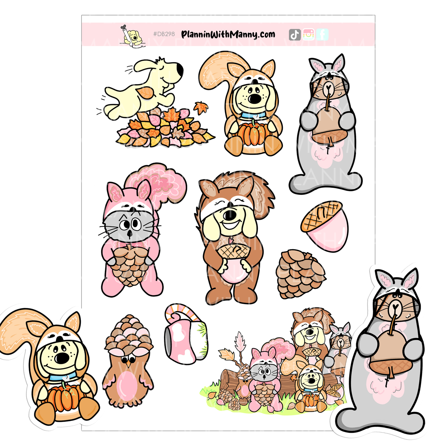 PFV210 Feelin Nutty Vertical Sticker Set