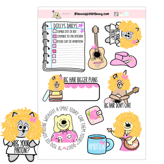 DB319 Manny loves Dolly Sticker Sheet