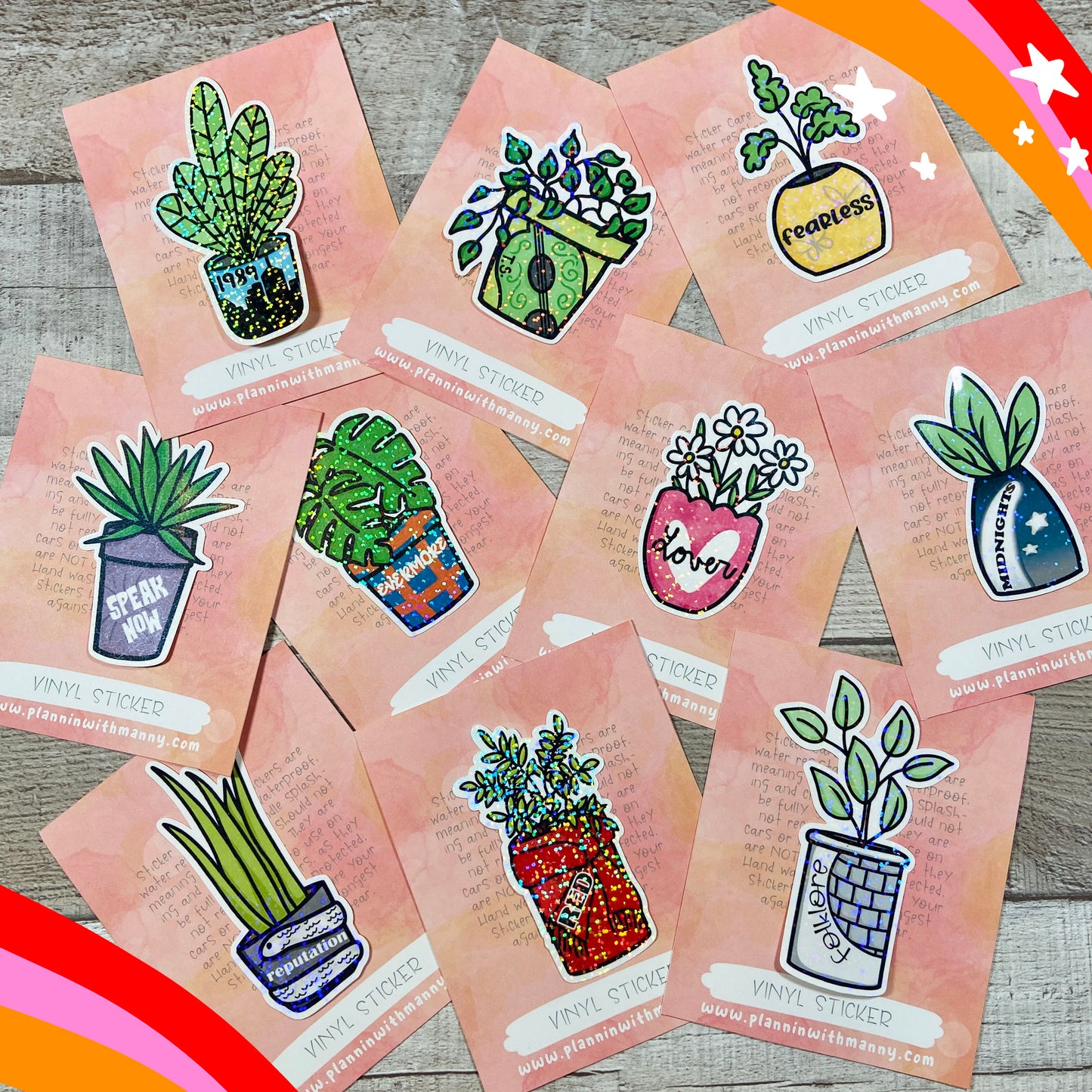 Eras Plant Holographic Vinyl Stickers