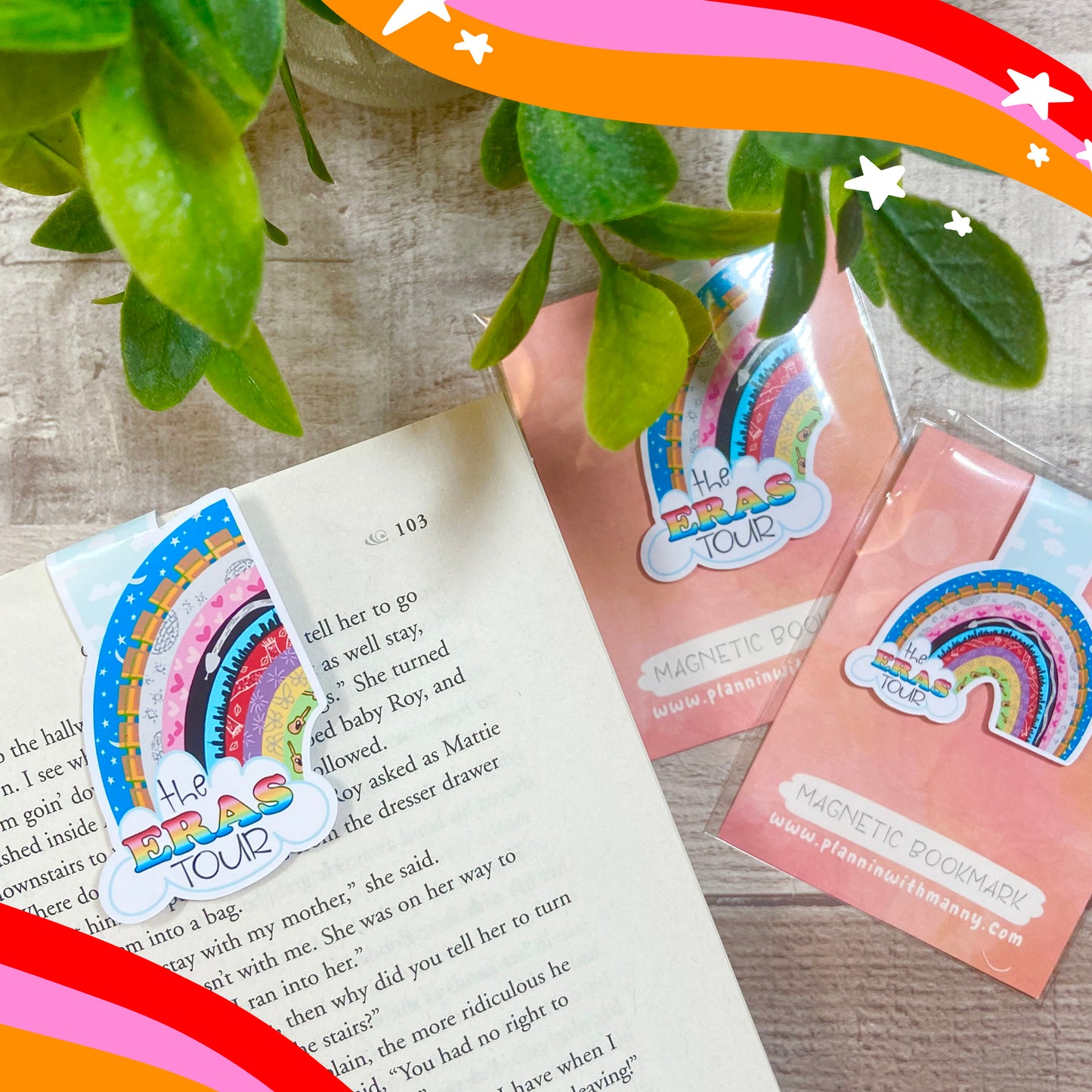 Eras Tour Rainbow Magnetic Bookmarks