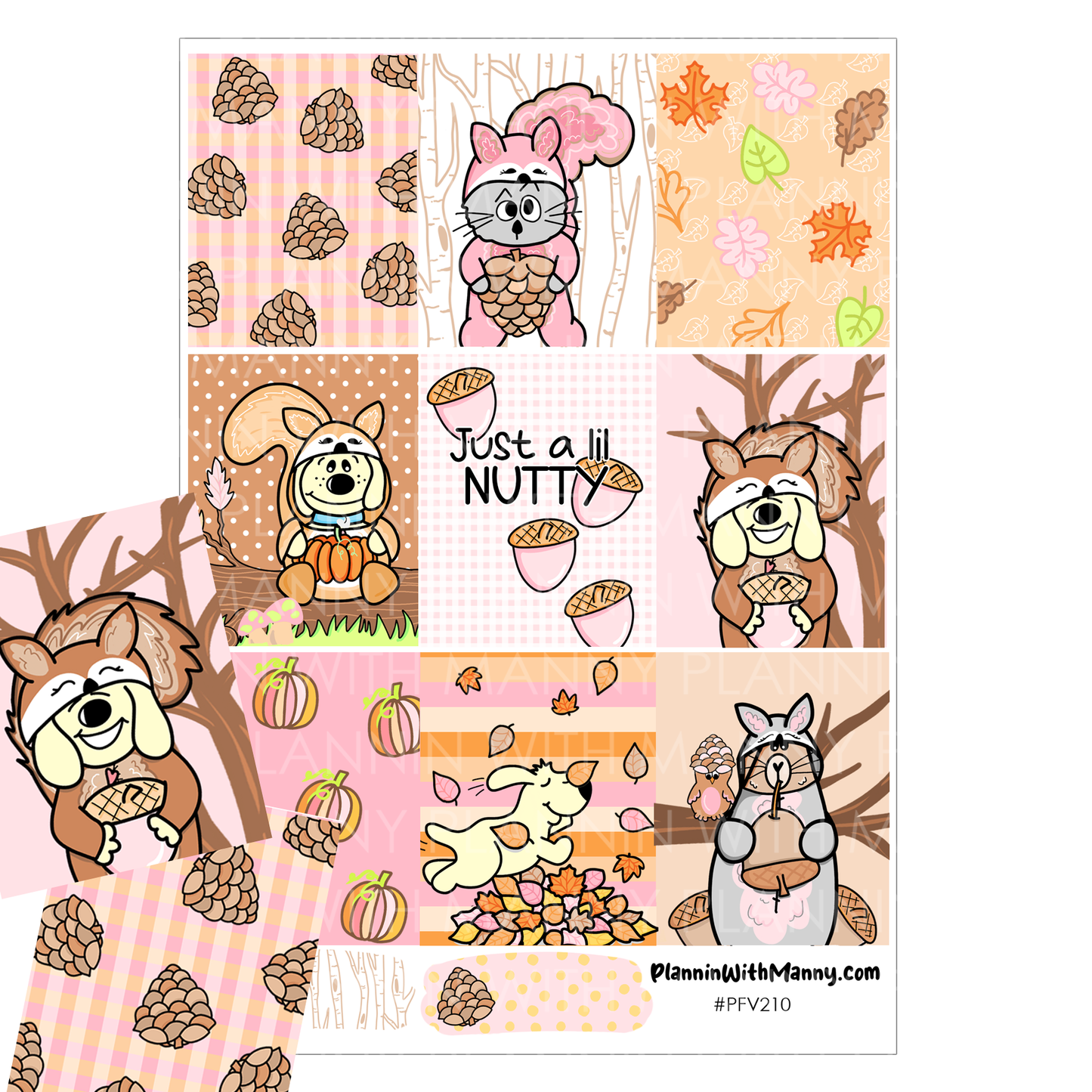 PFV210 Feelin Nutty Vertical Sticker Set