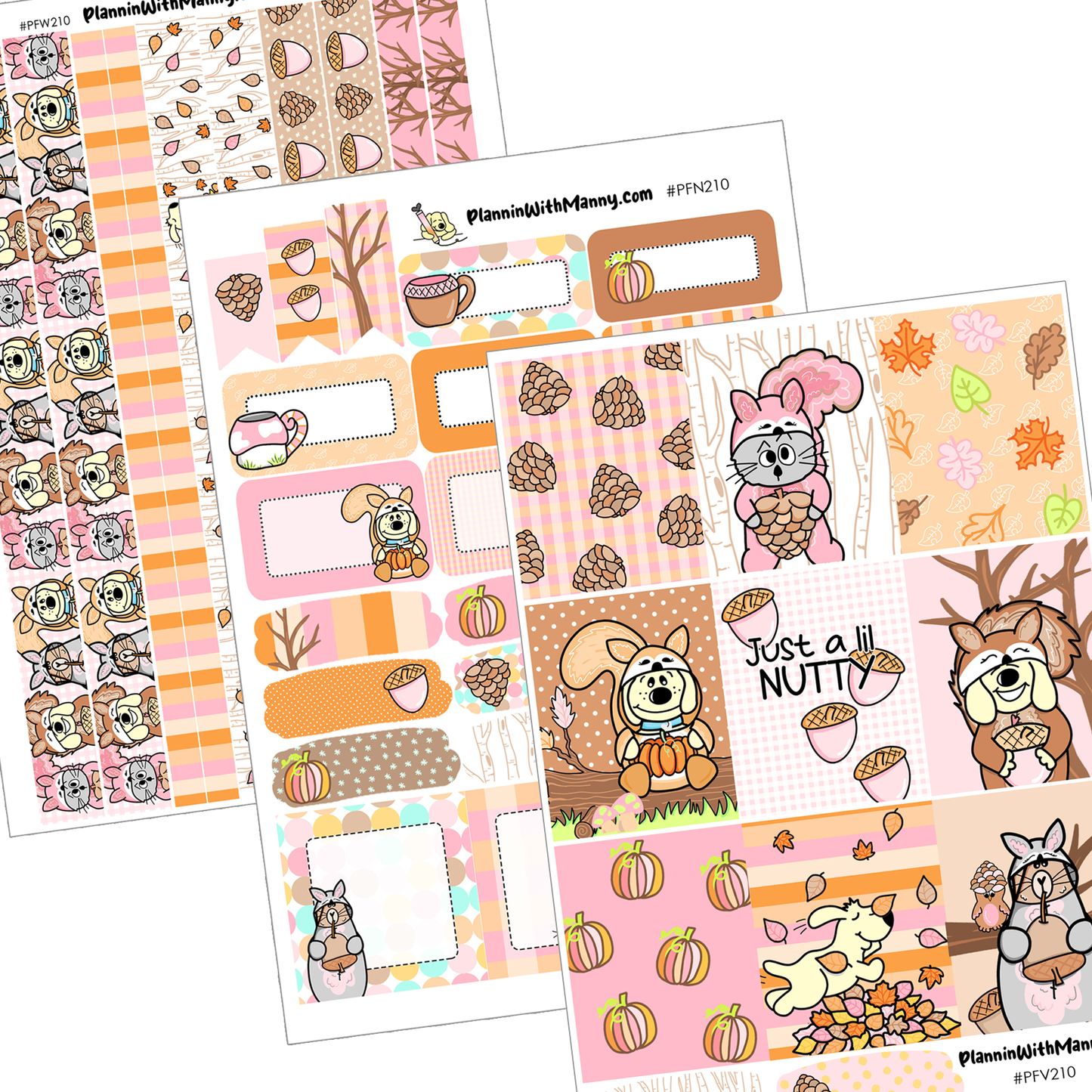 PFV210 Feelin Nutty Vertical Sticker Set