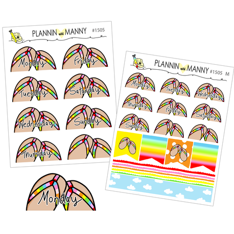 1505 Flip Flop Date Cover Planner Stickers