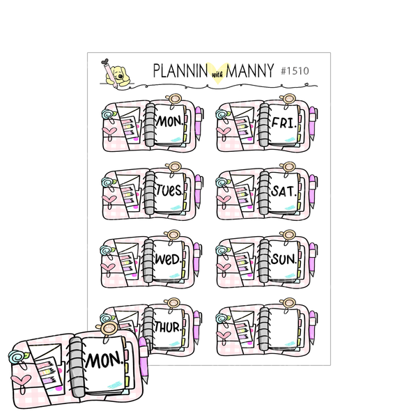 1510 Planner Date Cover Planner Stickers