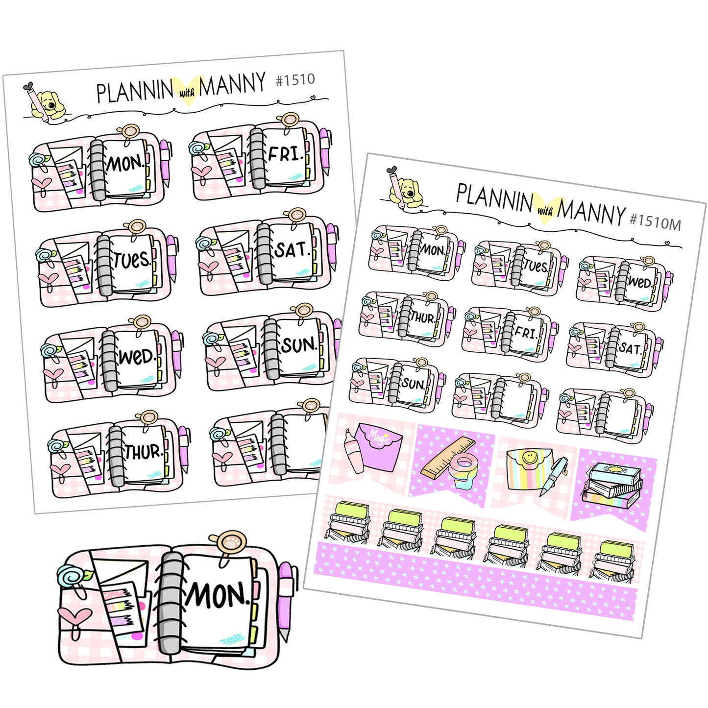 1510 Planner Date Cover Planner Stickers