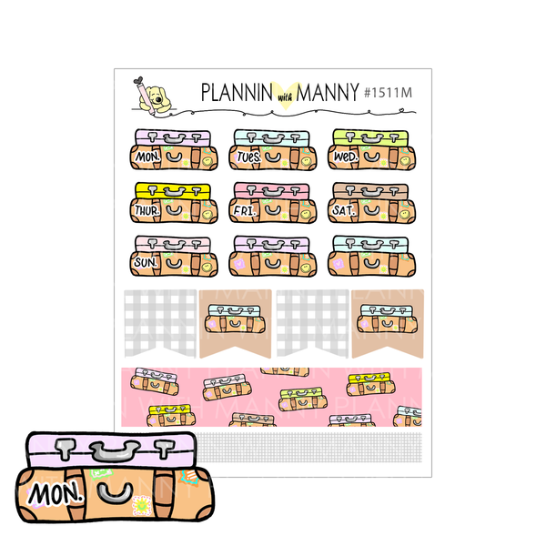 1511 Suitcase Date Cover Planner Stickers