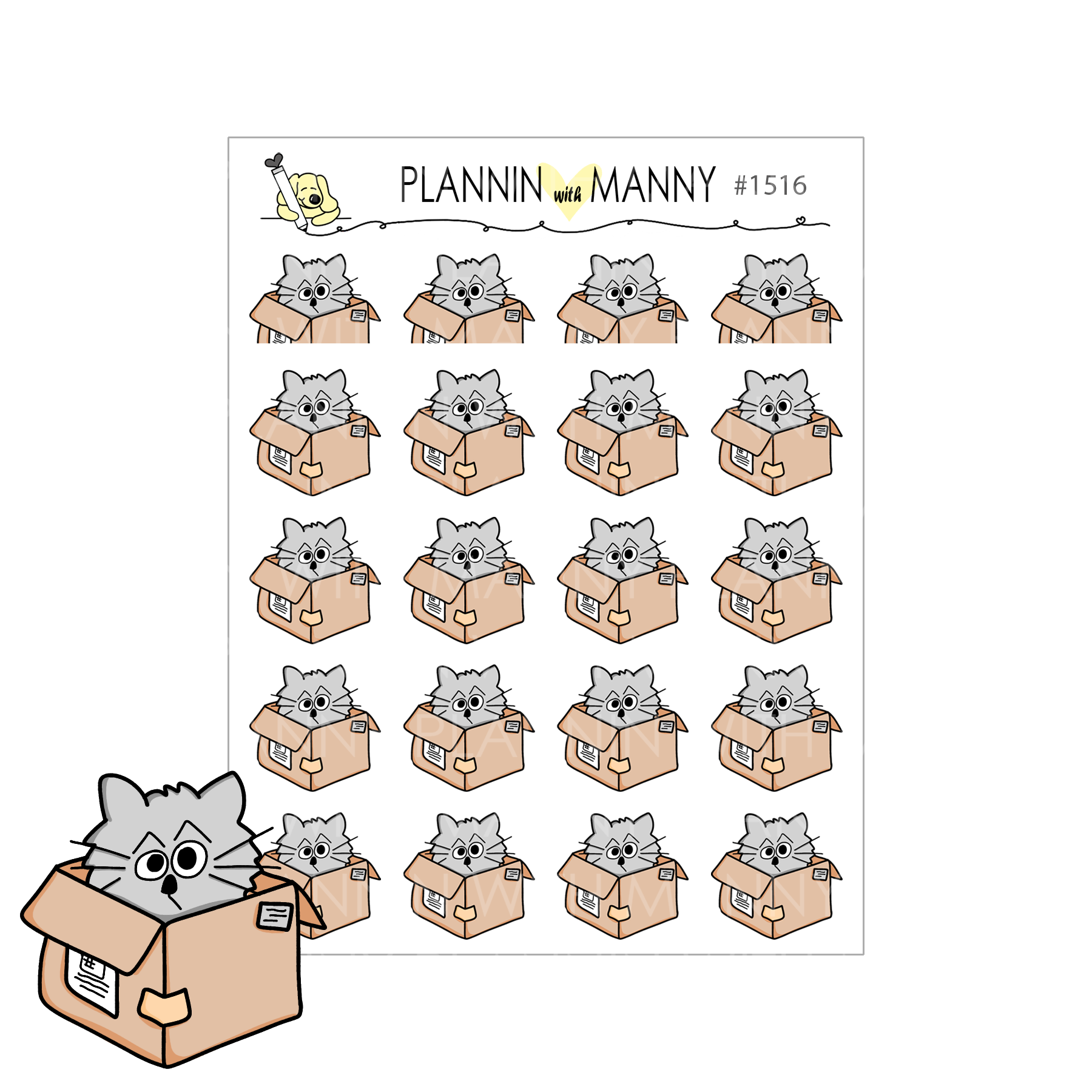 1516 Owen Moving, Boxing Up Planner Stickers