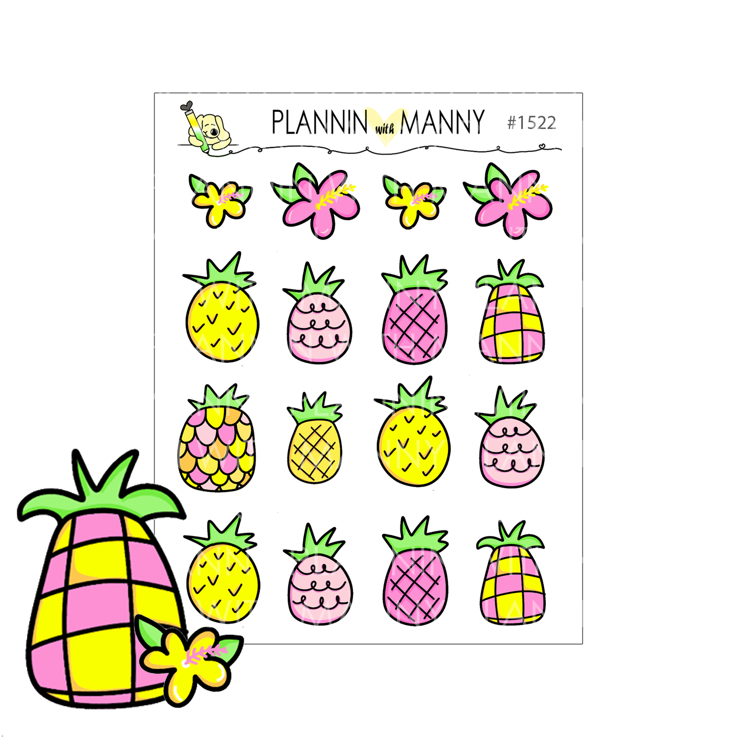 1522 Pineapple Planner Stickers