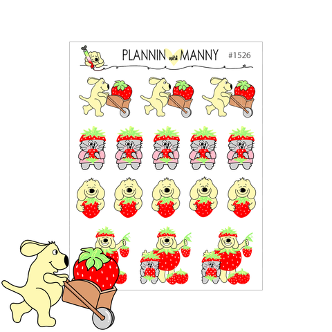 1526 Berry Time Character Planner Stickers