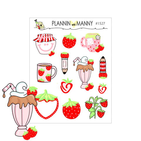 1527 Small Berry Time Deco Planner Stickers