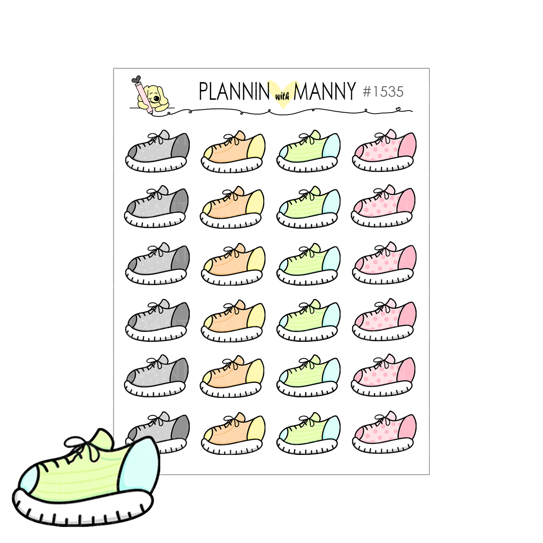 1535 Shoe Planner Stickers-Perfect to Mark Your Run or Walk Times!