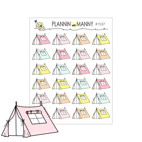 1537 Cute Tent Planner Stickers