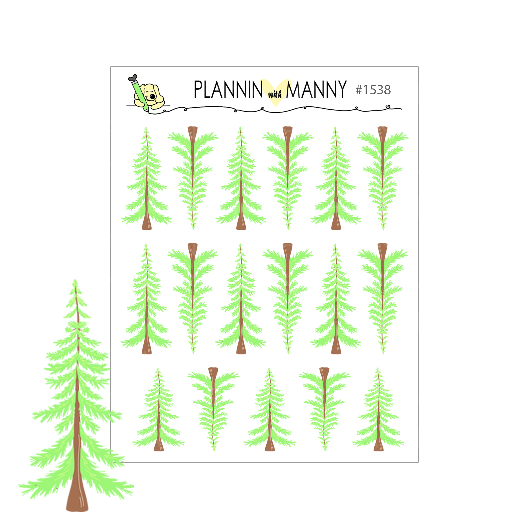 1538 Pine Tree Planner Stickers – Plannin with Manny