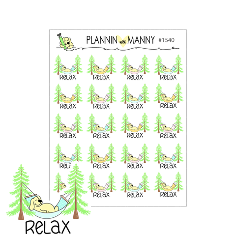 1540 Time to RELAX! Hammock Planner Stickers