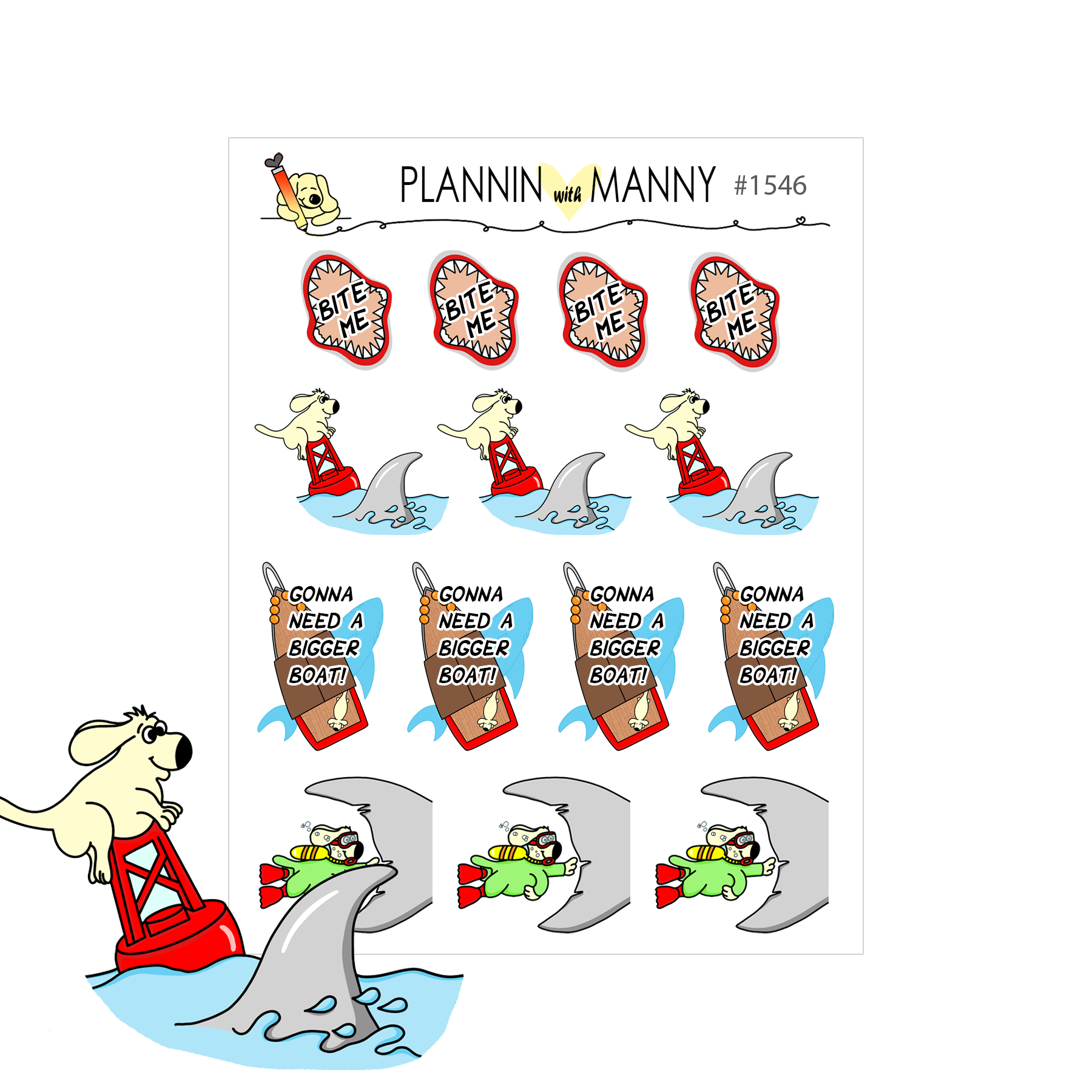 1546 Mamity Manny Character Planner Stickers