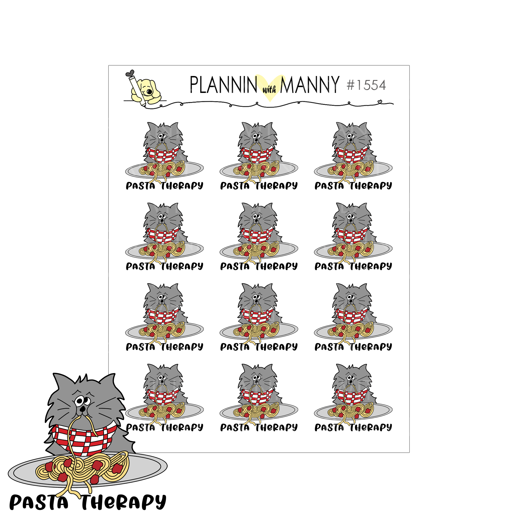 1554 Pasta Therapy Planner Stickers