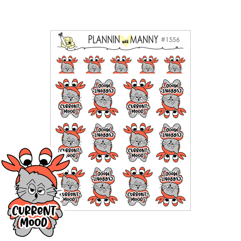 1556 Current Mood Crabby Owen Planner Stickers