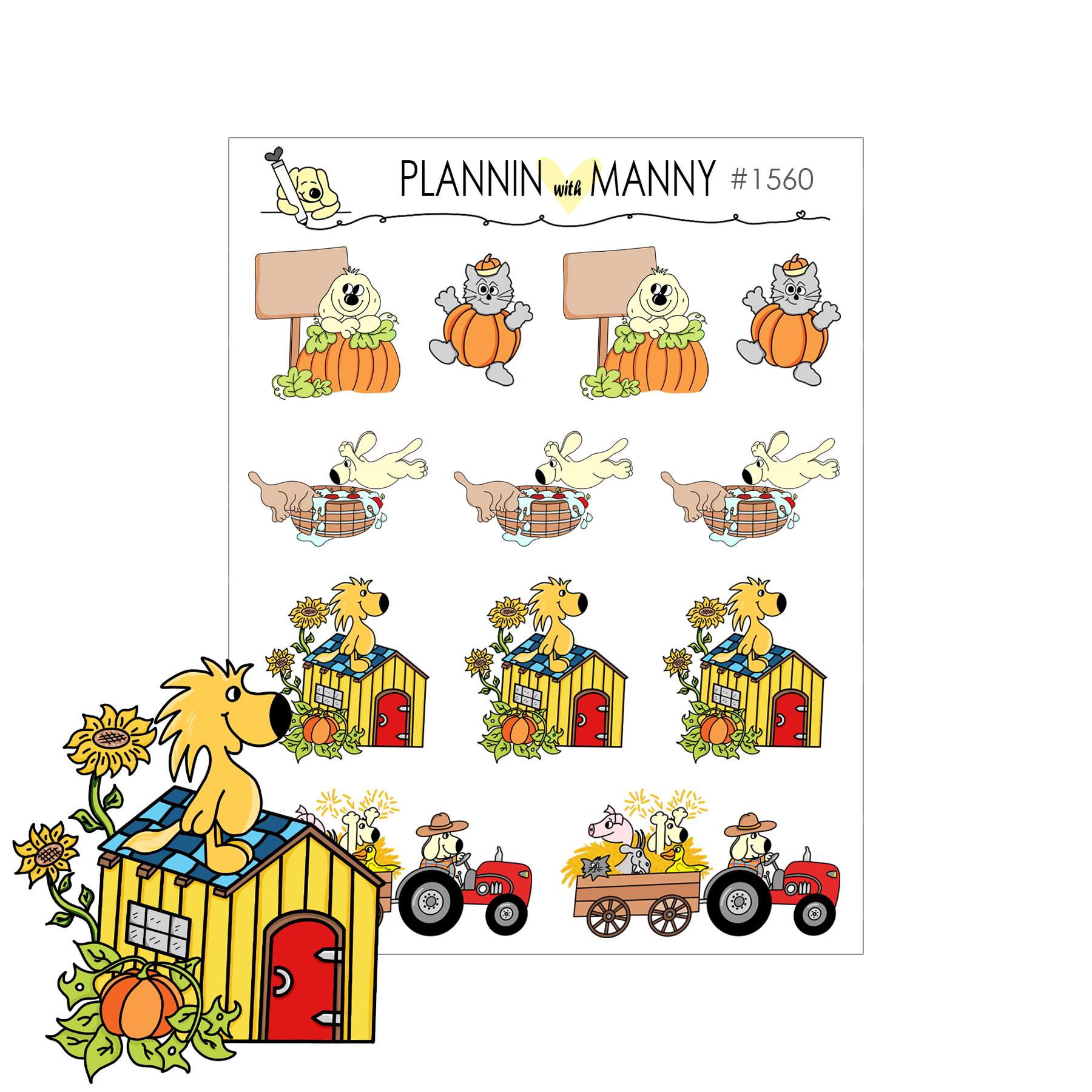 1560 Fall Fun Character Planner Stickers