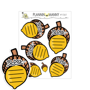 1561 Acorn To Do Lists Planner Stickers