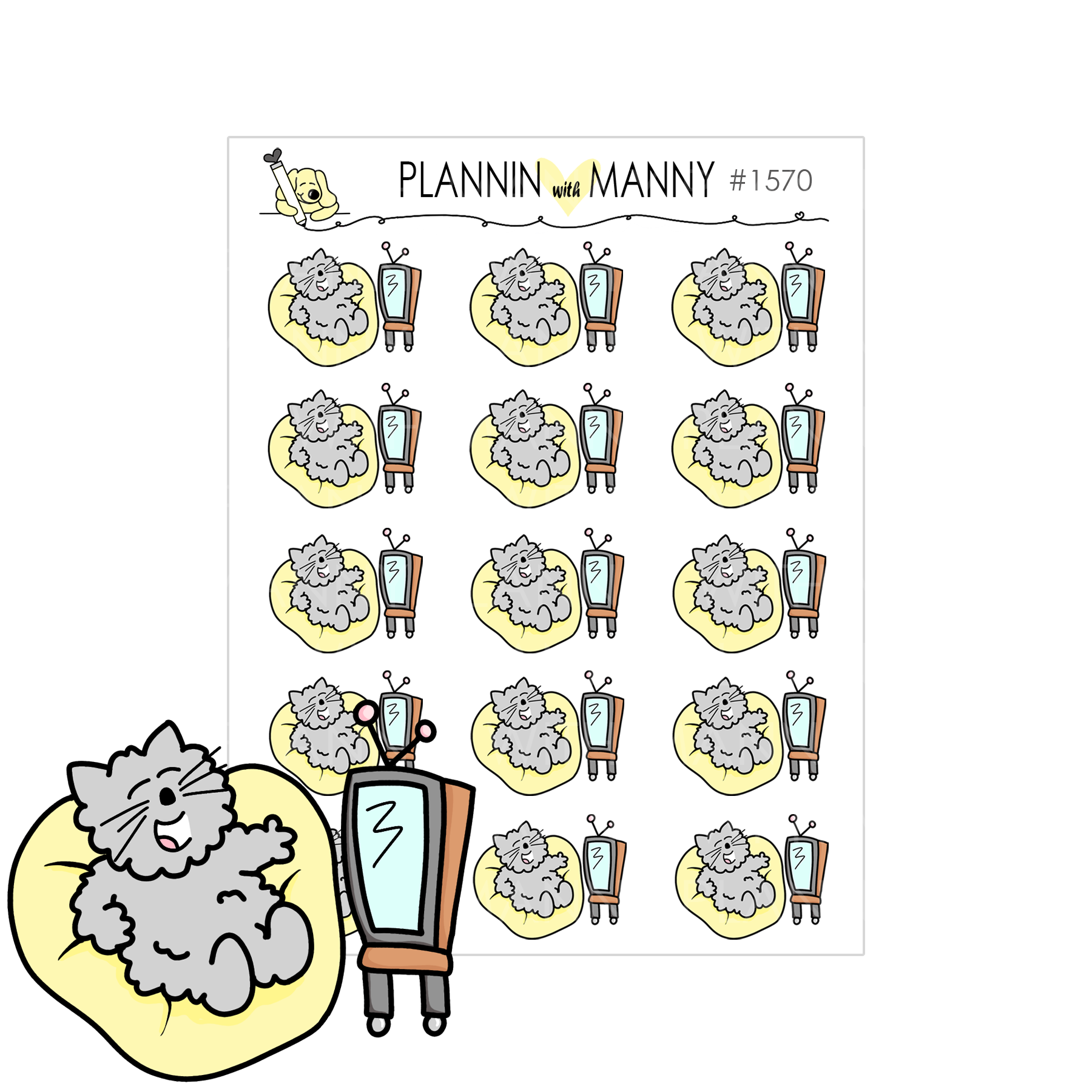 1570 Comedy TV Time Owen Planner Stickers