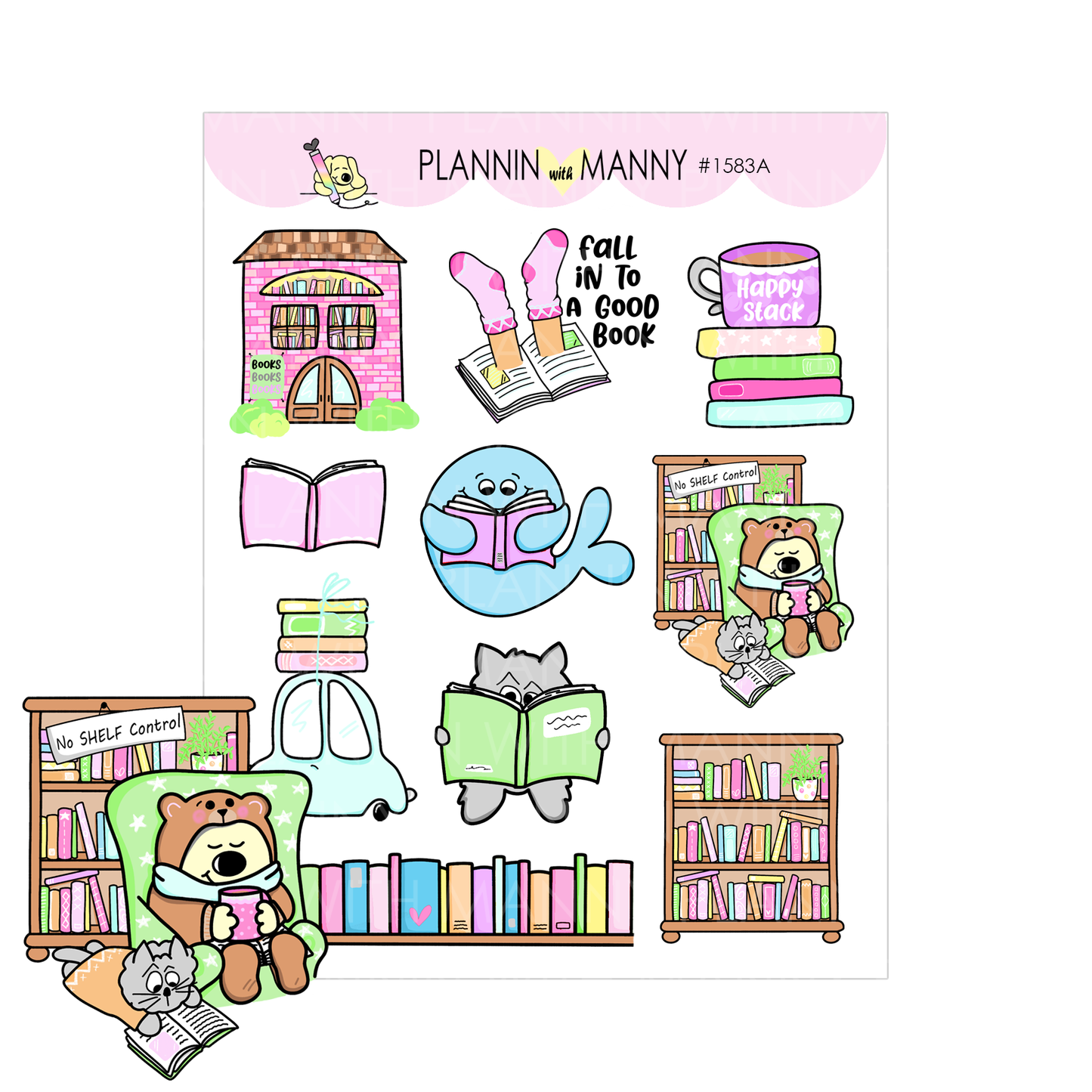 Book Lover Planner Sticker Sheet Set in Book Lover Pocket