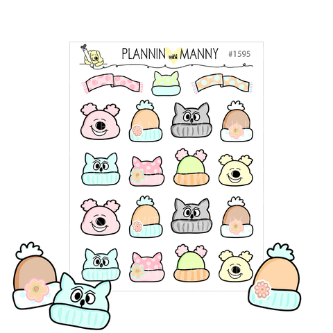 1595 Assorted Cozy Days Hat Planner Stickers