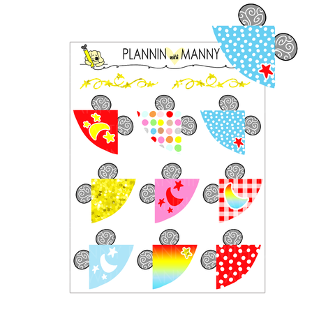 1617 Magic Ear Corner Planner Stickers-Happy Place Collection