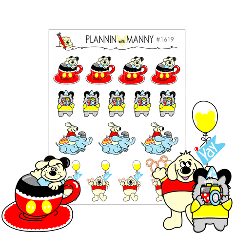 1619 Happy Place Character Planner Stickers-Happy Place Collection