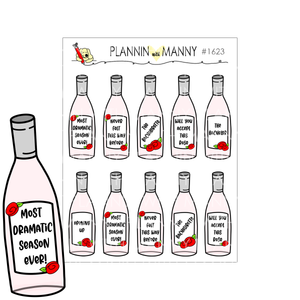 1623 The Bachelor Wine Bottle Planner Stickers