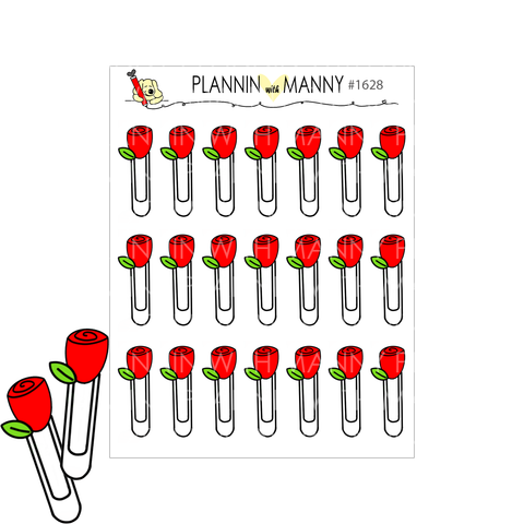 1628 Rose Clip Planner Stickers