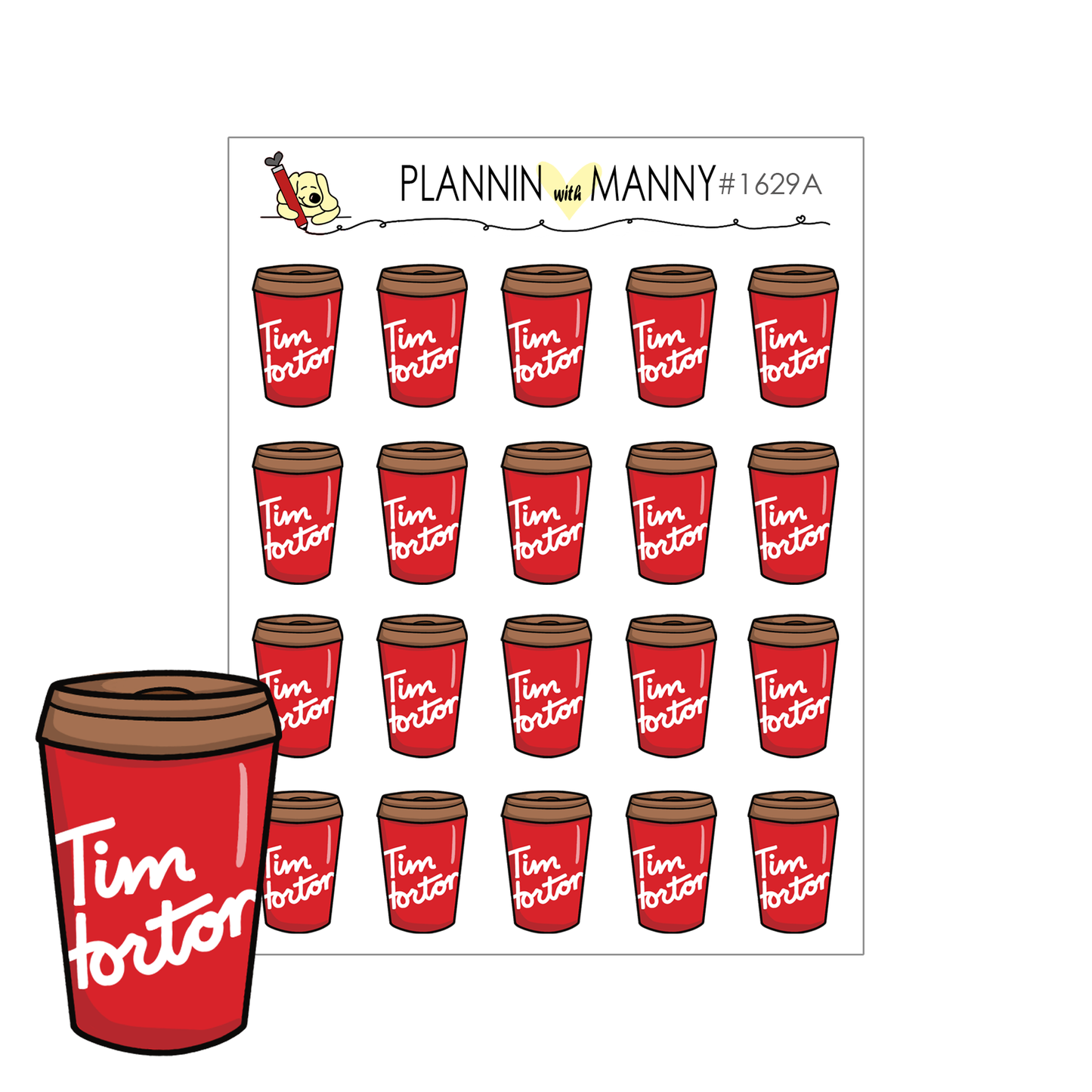 1629 Tim Horton's Coffee Planner Sticker