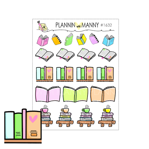 1632 Book Lover Deco Planner Stickers - Book Lover Collection