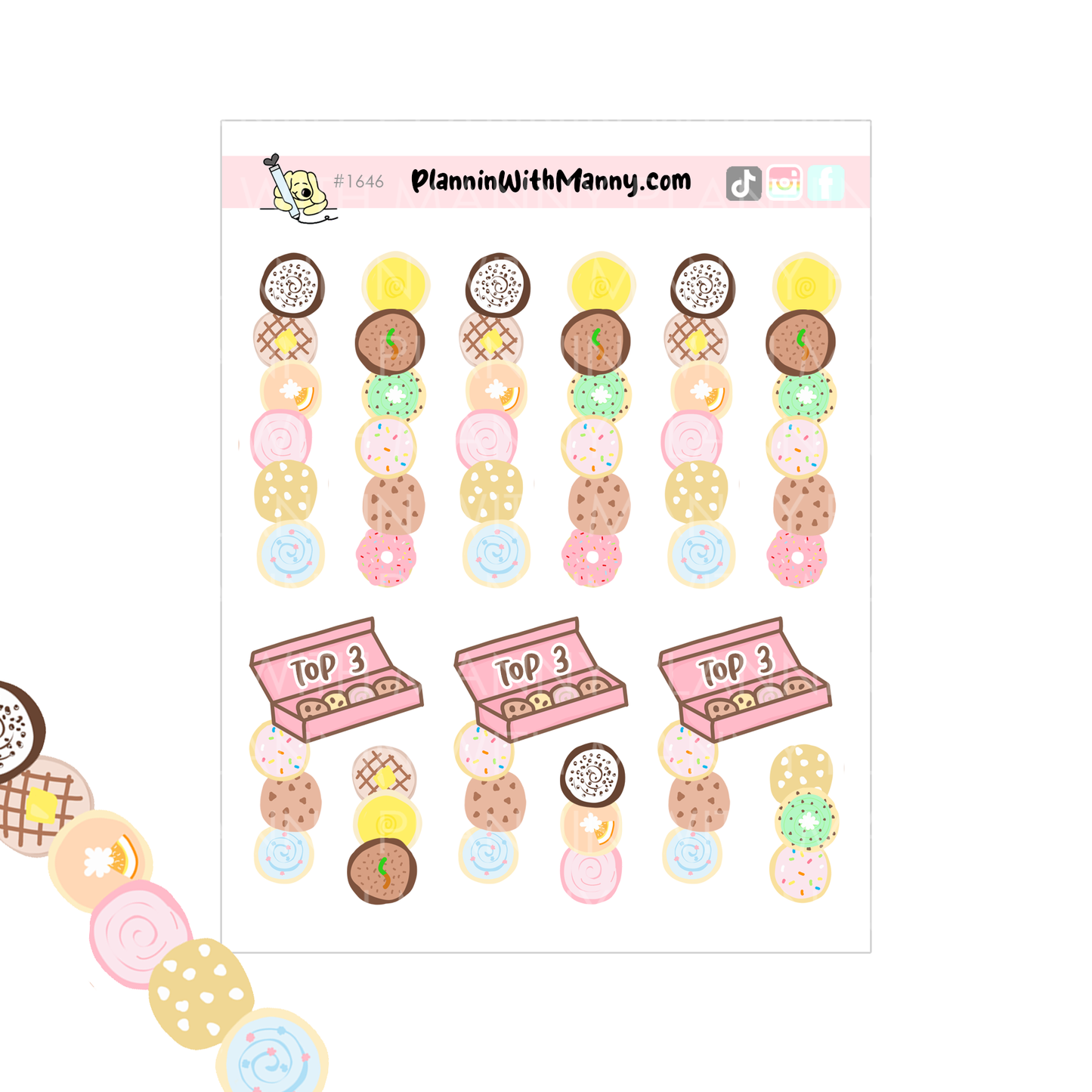 Crumbly Cookie Sticker Set in Pink Crumbly Cookie Pocket!