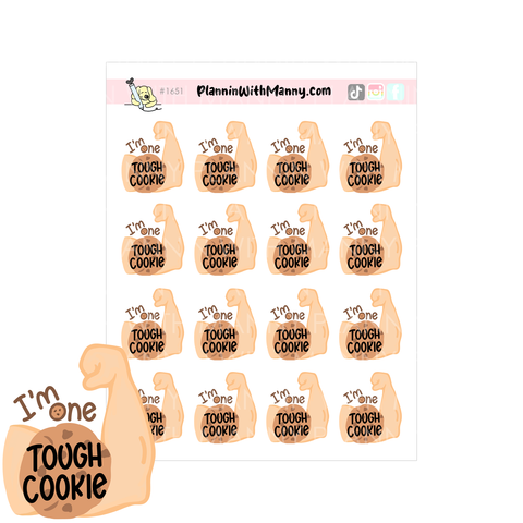 1651 I'm One Tough Cookie Planner Stickers and Optional Diecut