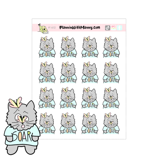 1652 Soar Owen Cat Planner Stickers