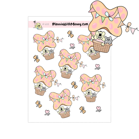1655 Butterfly Kisses Hot Air Balloons Planner Stickers