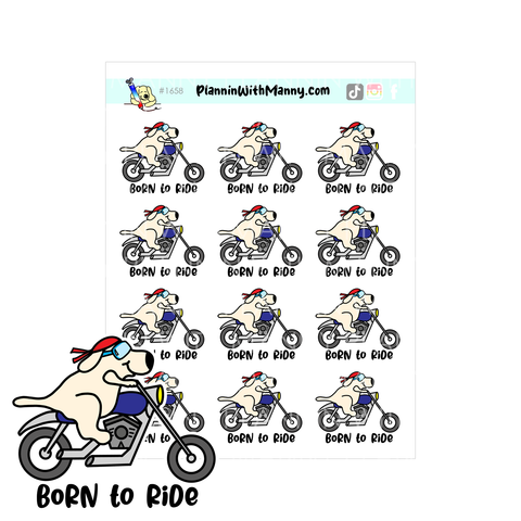 1658 Born to RIde Planner Stickers