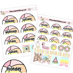 1688 Beach Ball Date Cover Planner Stickers