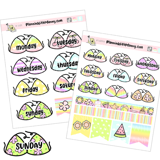 1689 Bikini Date Cover Planner Stickers