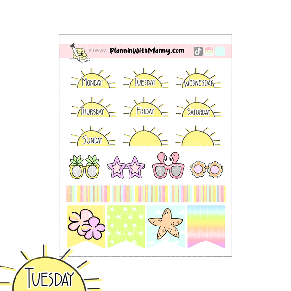 1692 Sunshine Date Cover Planner Stickers