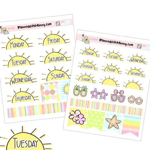 1692 Sunshine Date Cover Planner Stickers