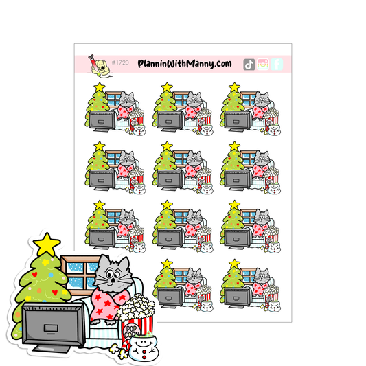 1720 Owen Binge Watching Christmas Movies Planner Stickers