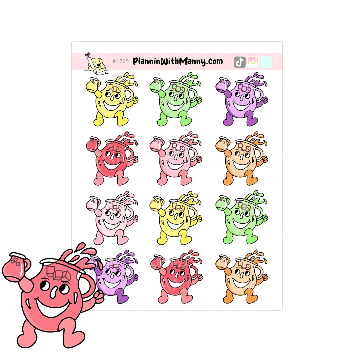 1725 Kool Guy Planner Stickers